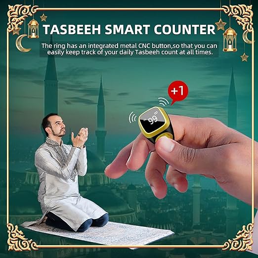 Equant Qibla Ring Tasbih Counter Prayer Reminder