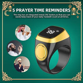 Equant Qibla Ring Tasbih Counter Prayer Reminder