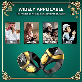 Equant Qibla Ring Tasbih Counter Prayer Reminder