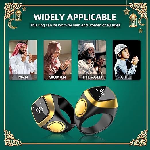 Equant Qibla Ring Tasbih Counter Prayer Reminder